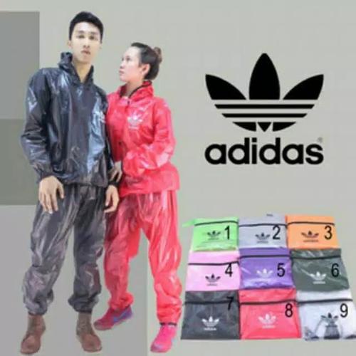 Foto Produk Jas hujan adidas transparan / jaket olah raga - Silver dari kambing olnshop