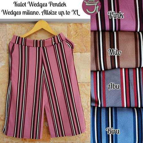 Foto Produk celana kulot salur pendek murah - Merah Muda dari Kiran Dewi0