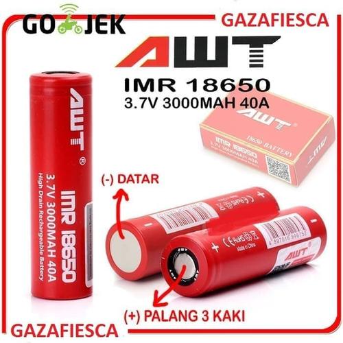 Foto Produk Baterai Awt 18650 3000mAh 40Ampere Promo dari gazafiesca