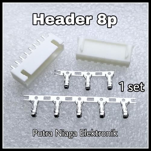 Jual (1 Set) Konektor Header 8 Pin 2.54mm JST XH 8p Male Female Inner ...