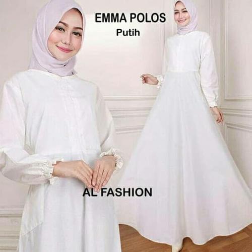 Jual Maxi Emma Polos Putih Baju Muslim Wanita Gamis Wanita Kekinian Jakarta Barat Agustina Corner Tokopedia