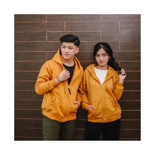 Foto Produk Jaket Hodie Couple Sleting Polos / Baju couple - Hitam dari Butik Hijab Humaira