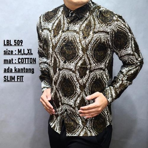 Foto Produk BAJU KEMEJA BATIK PRIA SLIM FIT MODERN LUIGIBATANI SLIMFIT LB63 dari Lina Batik Distro