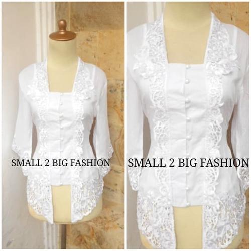 Foto Produk Kebaya Katun Bordir Encim Kutubaru KTB-001 PUTIH S - XL dari Small 2 Big Fashion