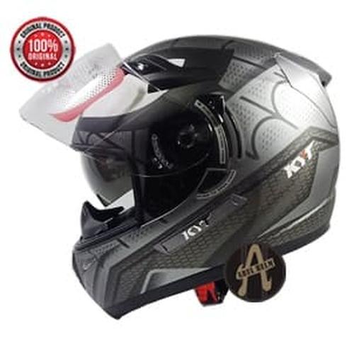 Jual HELM KYT K2 RIDER SPIDERMAN SILVER DOFF KYT FULL FACE DOUBLE VISOR ...