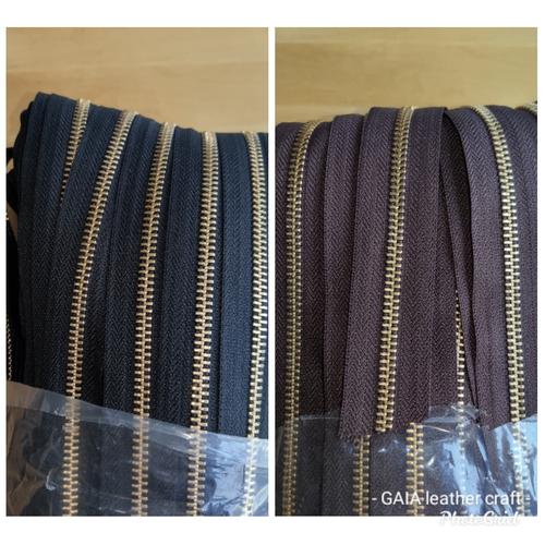Jual YKK zipper ritsleting resleting besi no 5 dua arah gold