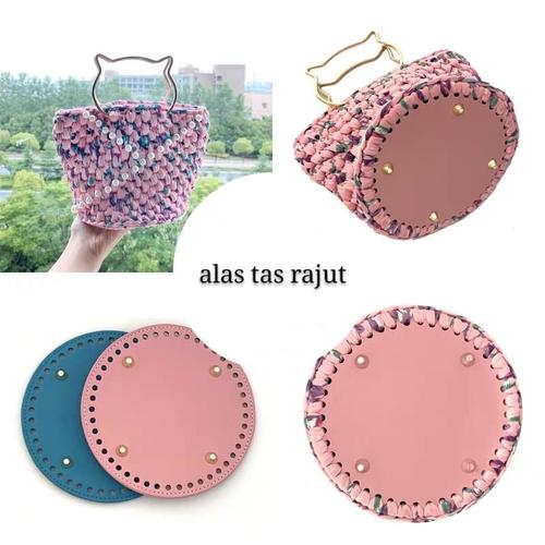 Jual alas tas rajut BULAT bahan kulit import premium quality 19cm ...