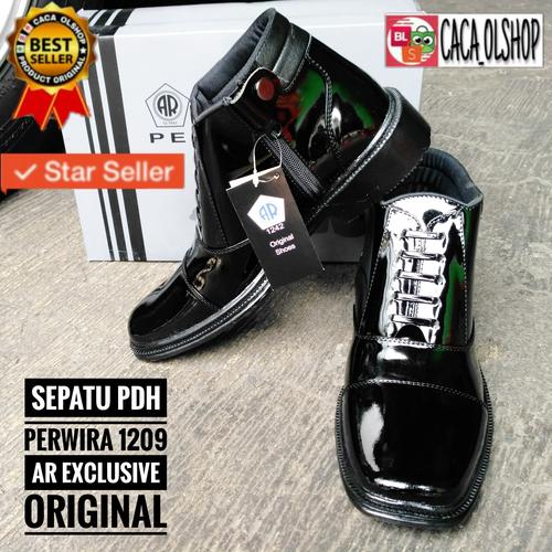 Foto Produk Sepatu Pdh Perwira TNI|Polri|Satpam|Dishub AR Exclusiv 1209 Kulit Asli - Hitam, 39 dari Caca_Olshop