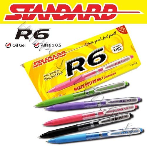Jual PULPEN BOLPEN BALLPOINT STANDARD R6 ALFATIP 0.5 - 12PCS PACK ...