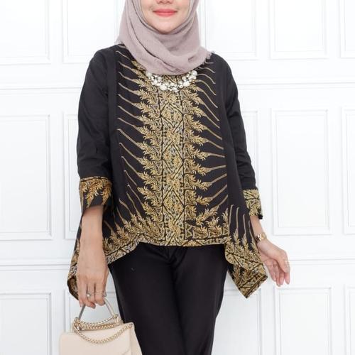 Foto Produk blouse batik hijab fashion modang - Hitam dari Batik Sri