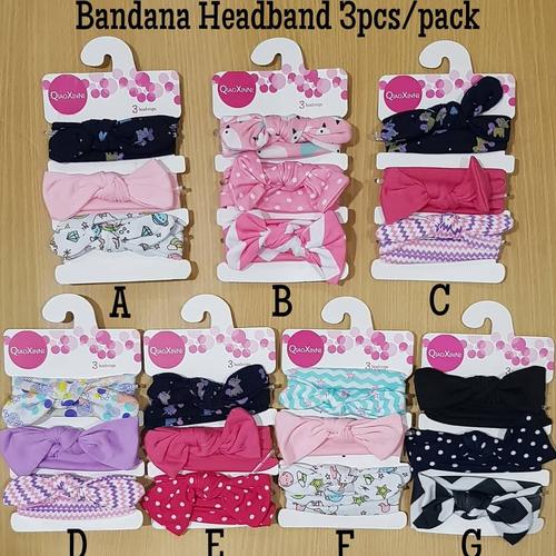 Foto Produk bandana bando headband anak bayi 3in1 import motif lucu dari Lilbyshop