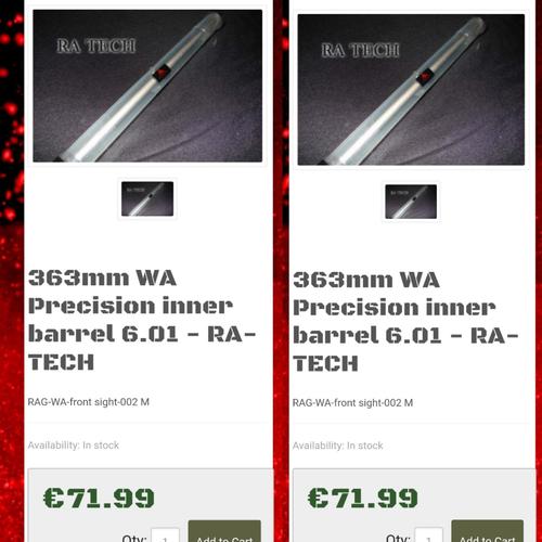 Gambar Ra-tech front sight series innerbarel 363mm for wa system/inokatsu/g&p dari icodestore Jakarta Utara Tokopedia