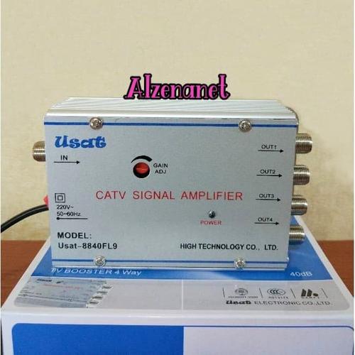 Jual CATV Signal Amplifier USAT 4 Way 40db Penguat Sinyal TV - Jakarta