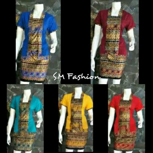 Foto Produk Stelan Kebaya Etnik Pendek RnB Butho Murah Ukuran M - XL - Biru, XL dari Simi Fasion Shop