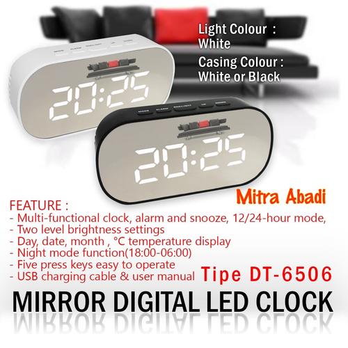 Foto Produk Jam Meja LED Digital / Modern LED Clock Style Tipe DT-6506 Minimalist - Hitam dari Toko Mitra Abadi