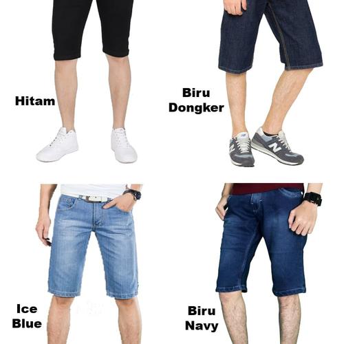 Foto Produk Celana pendek jeans pria premium ukuran 27-38. - Biru Tua, 29 dari Jasmine@store