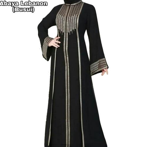 Foto Produk Abaya Gamis Arab Hitam Bordir Lebanon Busui dari GrosirAbaya