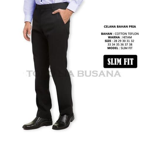 Gambar Celana Bahan Formal Kerja Pria Semi Slimfit Bahan Kain Terbaik - Hitam, 27 dari Toko Lia Busana Jakarta Pusat Tokopedia