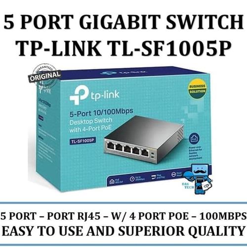 Foto Produk Tp-Link Switch 5 Port With 4-Port Poe Tl-Sf1005P - Original dari Pakuan Strike