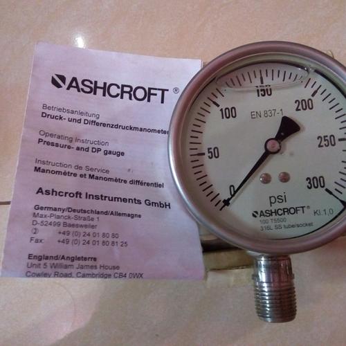 Jual PRESSURE GAUGE 300 PSI LIKUID ASHCROFT 1/2 NPT LOWER Kab