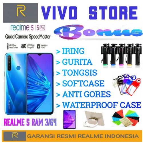 Foto Produk REALME 5 RAM 3/64 GARANSI RESMI REALME INDONESIA - Biru dari VIVO ST0RE