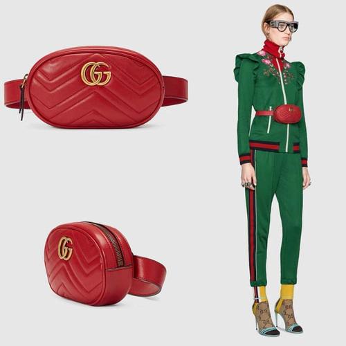 Gucci mini Marmont belt bag in Red GHW 