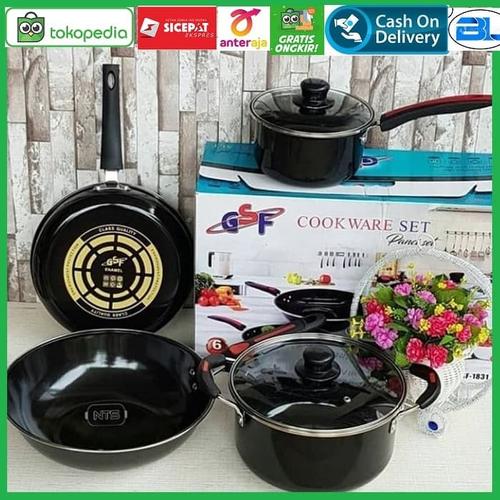 Gambar Panci Set GSF 1831 COOKWARE SET ENAMEL Panci Set Food Grade dari BLORA ELECTRIK undefined Tokopedia