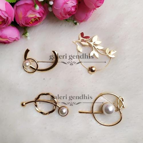 Foto Produk Bros Geometri Mutiara - Brooch Simple Pearl - no 1 dari Gendhis_23