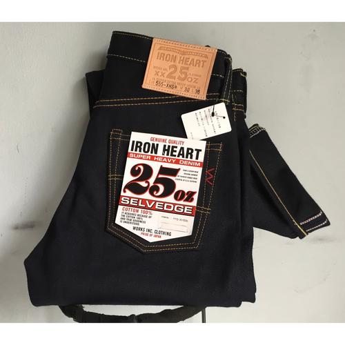 Jual Iron Heart IH555XHSib 25oz Extra Heavy Denim Indigo x Black Slim Jakarta Barat
