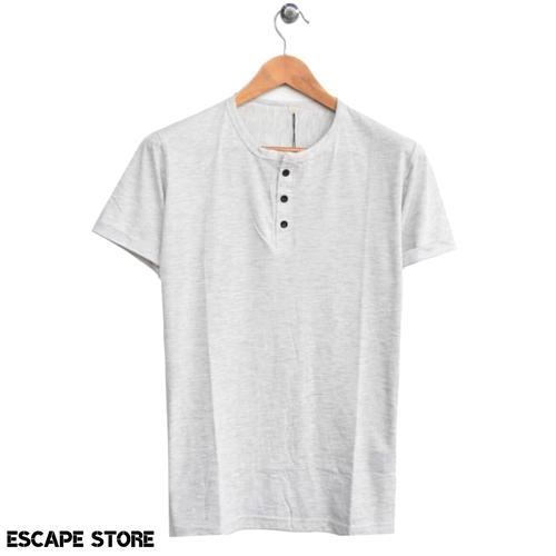 Foto Produk Kaos Henley Kancing Lengan pendek Best Seller - PUTIH dari Escape Store