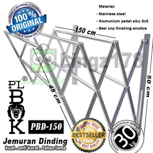 Foto Produk Jemuran Dinding 6 Galang 150Cm - Perak Unik Murah dari husniahjs
