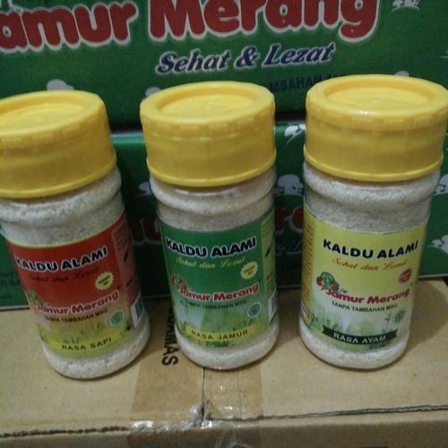 Jual Kaldu Alami jamur merang kemasan Botol 100Gr dan pack sachet
