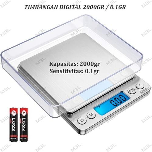 Foto Produk Timbangan 2KG / 0.1GR Kopi Dapur Kue V60 Drip Coffee Scale Digital dari M3L
