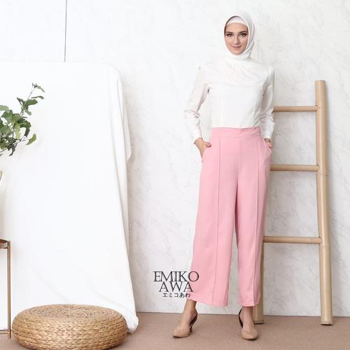 Foto Produk Celana Kulot Wanita Premium - Emikoawa Celana Panjang Wanita Murah - Pink dari emikoawa