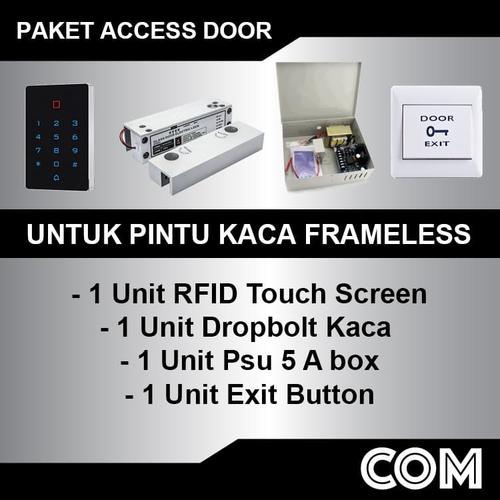 Jual PAKET ACCESS CONTROL RFID TOUCHSCREEN PINTU KACA FRAMELESS ...