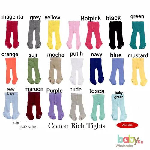 Foto Produk Legging cotton rich bayi / legging bayi anti slip tutup kaki dari BABYKU WHOLESALER