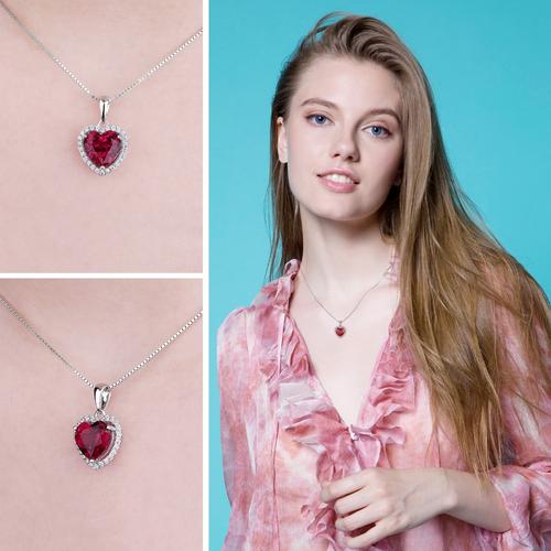 Jual JPalace Heart Created Red Ruby 