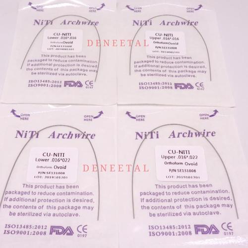 Lot De 10 Fils D'arcade Orthodontiques NITI Super élastiques - Format Rectangulaire