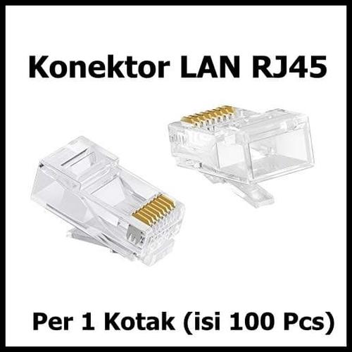 Jual Konektor RJ45 LAN isi 100 pcs Jack Kepala Kabel LAN UTP - Kota ...