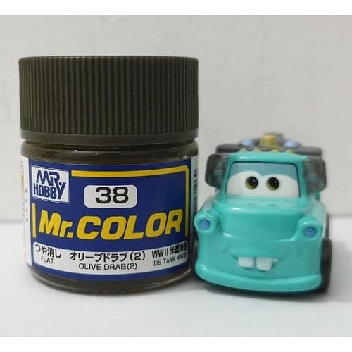 Jual Mr Hobby Mr Color 38 Olive Drab 2 Flat 10 ML Cat Gundam Model Kit ...