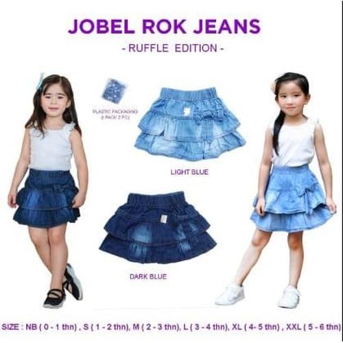 Jual JOBEL Rok Jeans Ruffle Anak Denim Skirt Mini Jeans Baju Anak