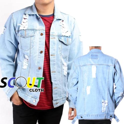 Foto Produk Jaket Jeans Pria Sobek Ripped dari Scout-Cloth