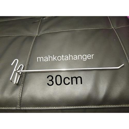 Foto Produk Single Ram 30cm besi chrome tebal gantungan cantolan aksesoris display dari MahkotaHangerJaya