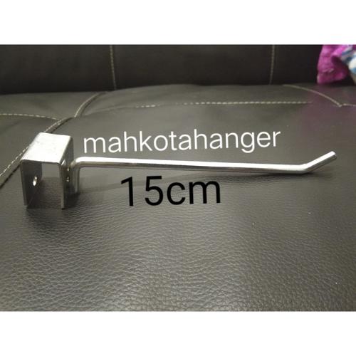 Gambar Single Hook besi chrome pipa kotak 15cm display gantungan aksesoris dari MahkotaHangerJaya undefined Tokopedia
