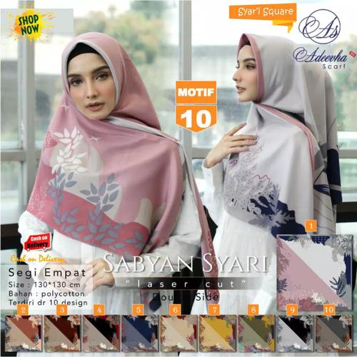 Foto Produk Jilbab Segiempat Jumbo Sabyan Laser Cut Double Side Motif 10 dari Sasha's Store