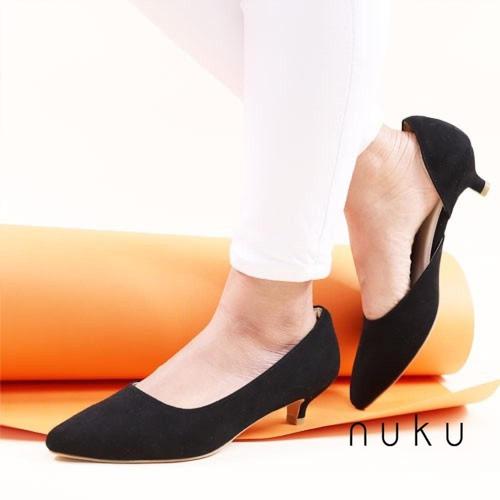 black suede heels