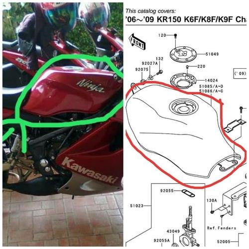 Ninja Rr Polos Jual ori TANGKI NINJA RR 150 WARNA MERAH MAROON POLOS ORIGINAL ...