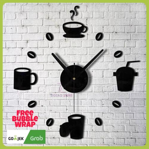 Foto Produk Jam Dinding Besar QUARTZ 40 - 70 cm Coffee Design 1 dari ZigZag-Store