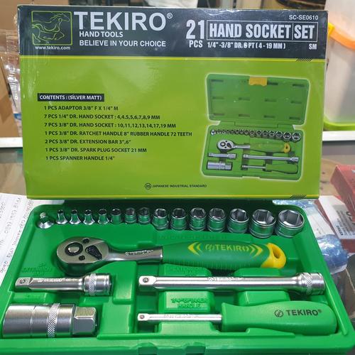 Foto Produk KUNCI SOK SET TEKIRO 21 PCS / SOCKET WRENCH 1/4" - 3/8" TEKIRO 21PCS dari karya pratama abadi
