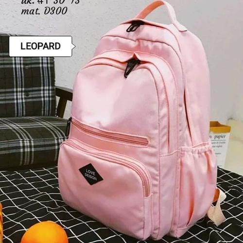 Foto Produk Tas Backpack Wanita Tas Ransel Sekolah Perempuan Korean Stylish - Merah Muda dari Deefaira Fashion